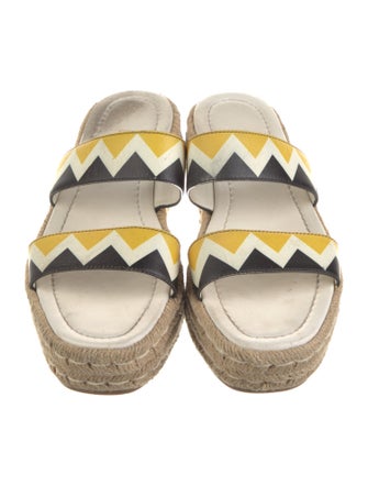 Prada Leather Printed Espadrilles