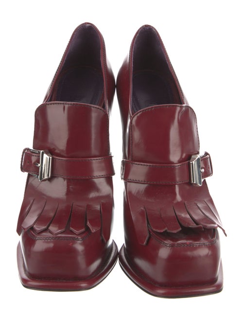Prada Leather Fringe Trim Accent Pumps
