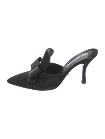Prada Suede Bow Accents Mules
