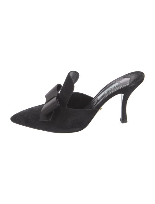 Prada Suede Bow Accents Mules