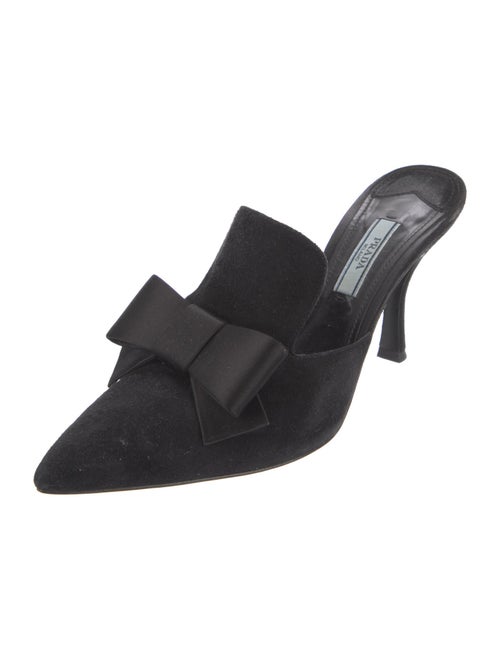 Prada Suede Bow Accents Mules