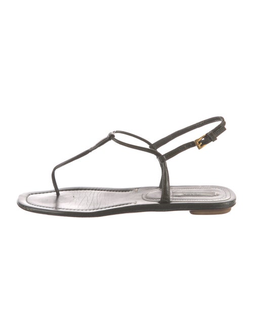 Prada Patent Leather T-Strap Sandals