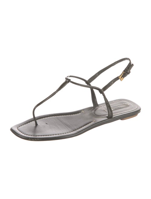 Prada Patent Leather T-Strap Sandals