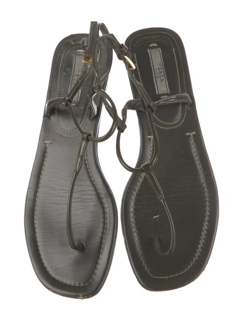 Prada Patent Leather T-Strap Sandals
