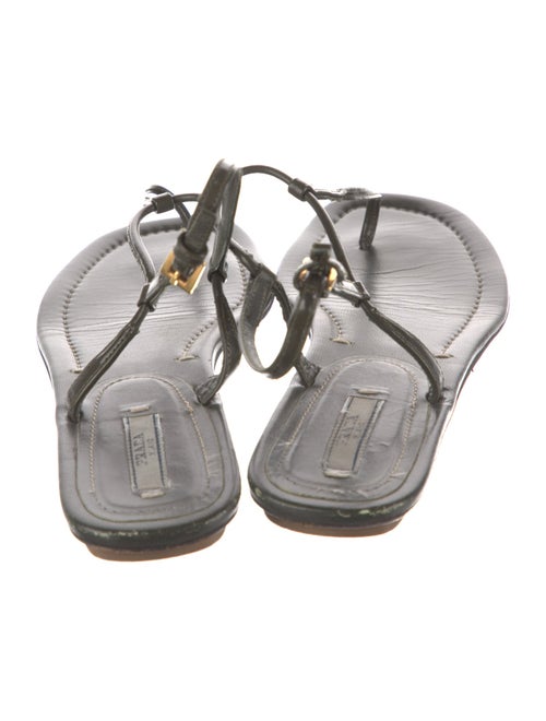 Prada Patent Leather T-Strap Sandals