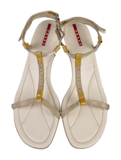 Prada Canvas T-Strap Sandals