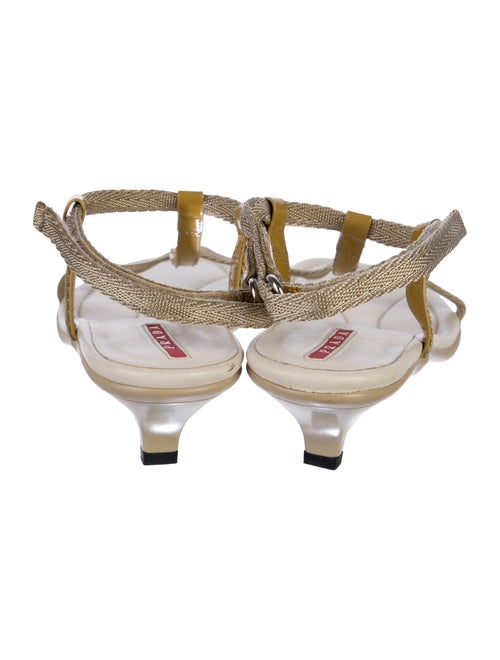 Prada Canvas T-Strap Sandals