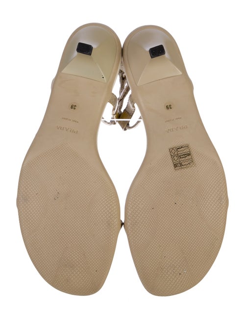 Prada Canvas T-Strap Sandals