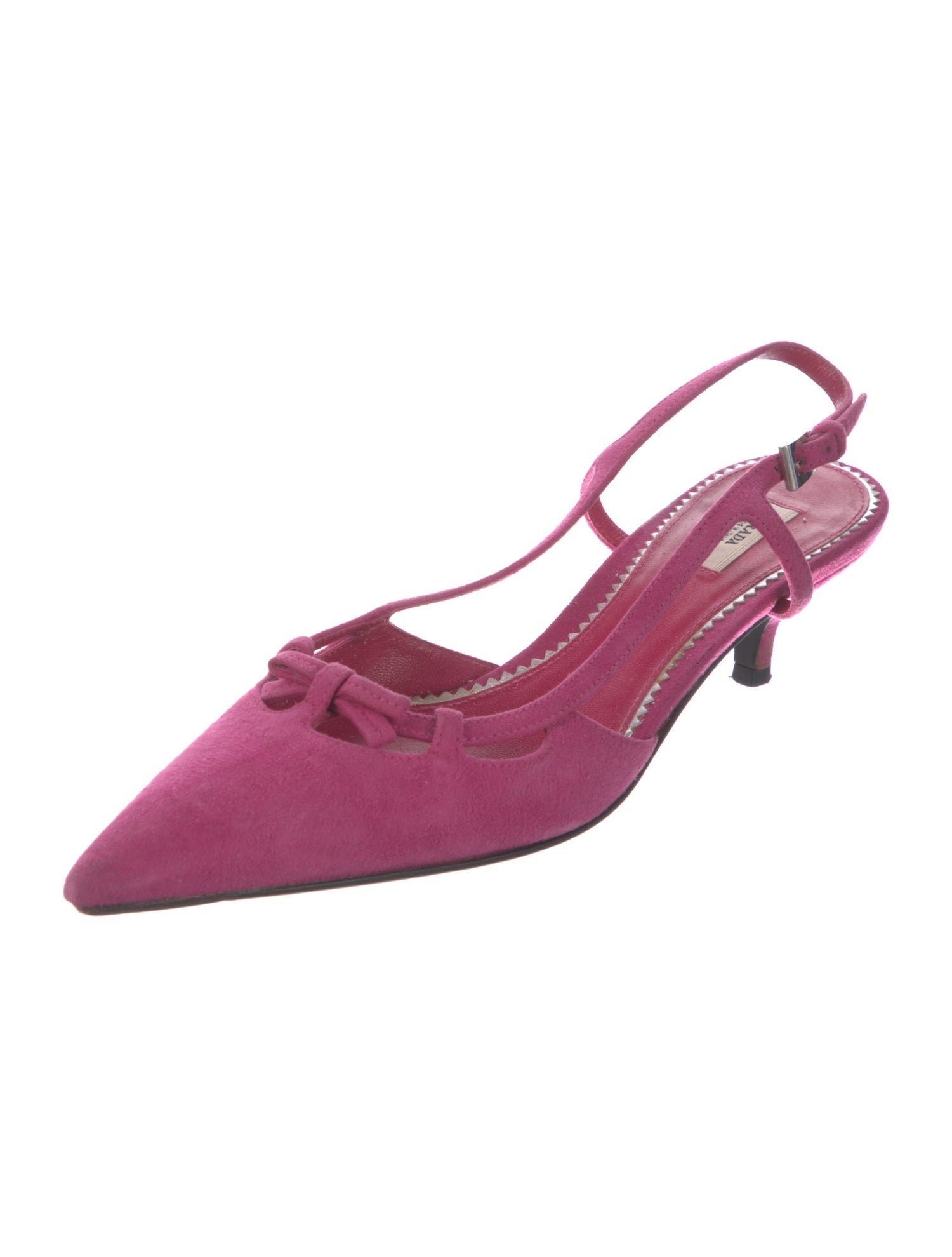 Prada Suede Bow Accents Slingback Pumps