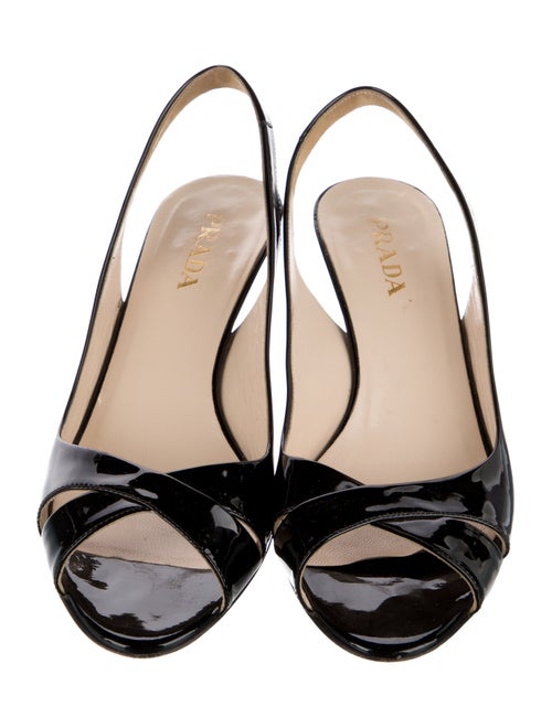 Prada Patent Leather Slingback Sandals