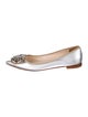 Prada Leather Crystal Embellishments Flats