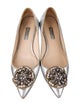 Prada Leather Crystal Embellishments Flats