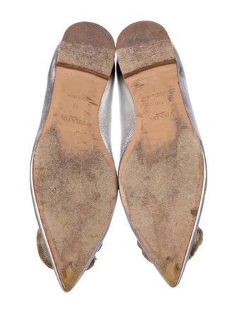 Prada Leather Crystal Embellishments Flats