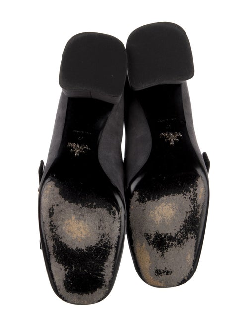 Prada Suede Fringe Trim Accent Pumps