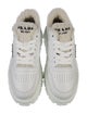 Prada Enameled Metal Triangle Leather Sneakers