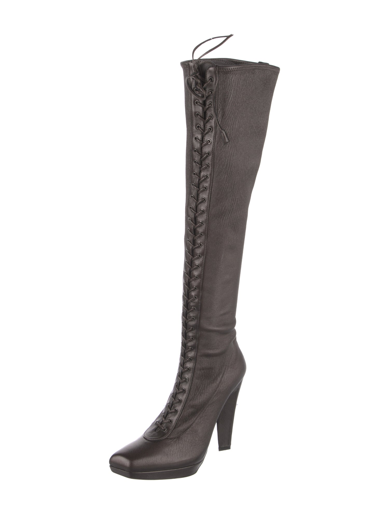 Prada Leather Lace-Up Boots