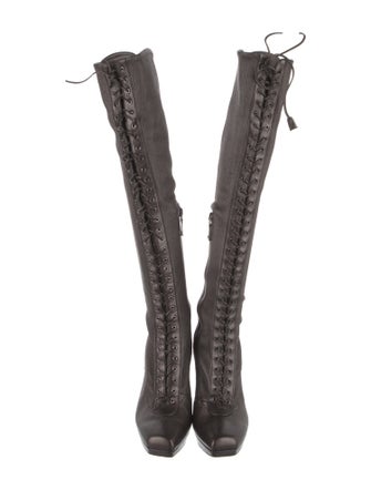 Prada Leather Lace-Up Boots