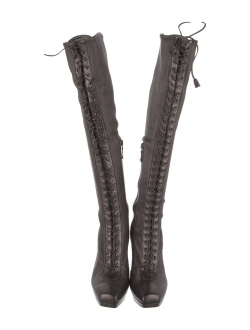 Prada Leather Lace-Up Boots