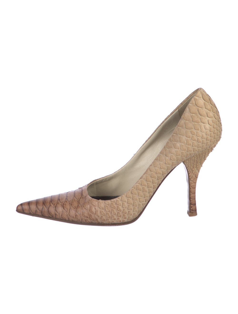 Prada Python Pumps Neutrals Animal Print Pointed-… - image 1
