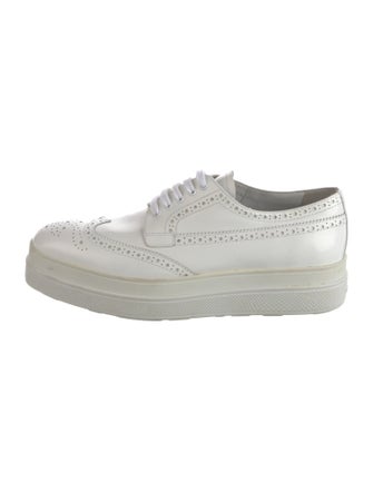 Prada Leather Lasercut Accents Oxfords