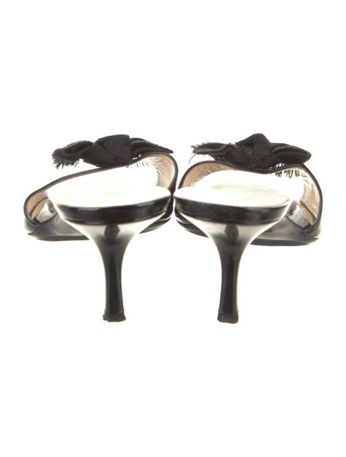 Prada Patent Leather Bow Accents Slides