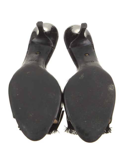 Prada Patent Leather Bow Accents Slides