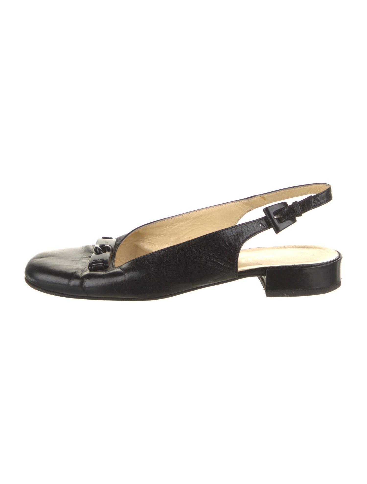 Prada Leather Slingback Flats