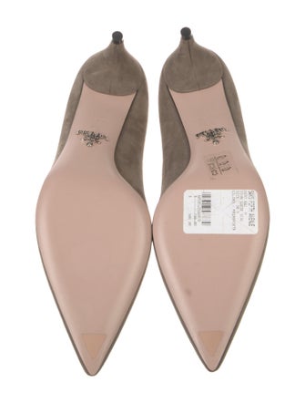 Prada Suede Scalloped Accent Pumps