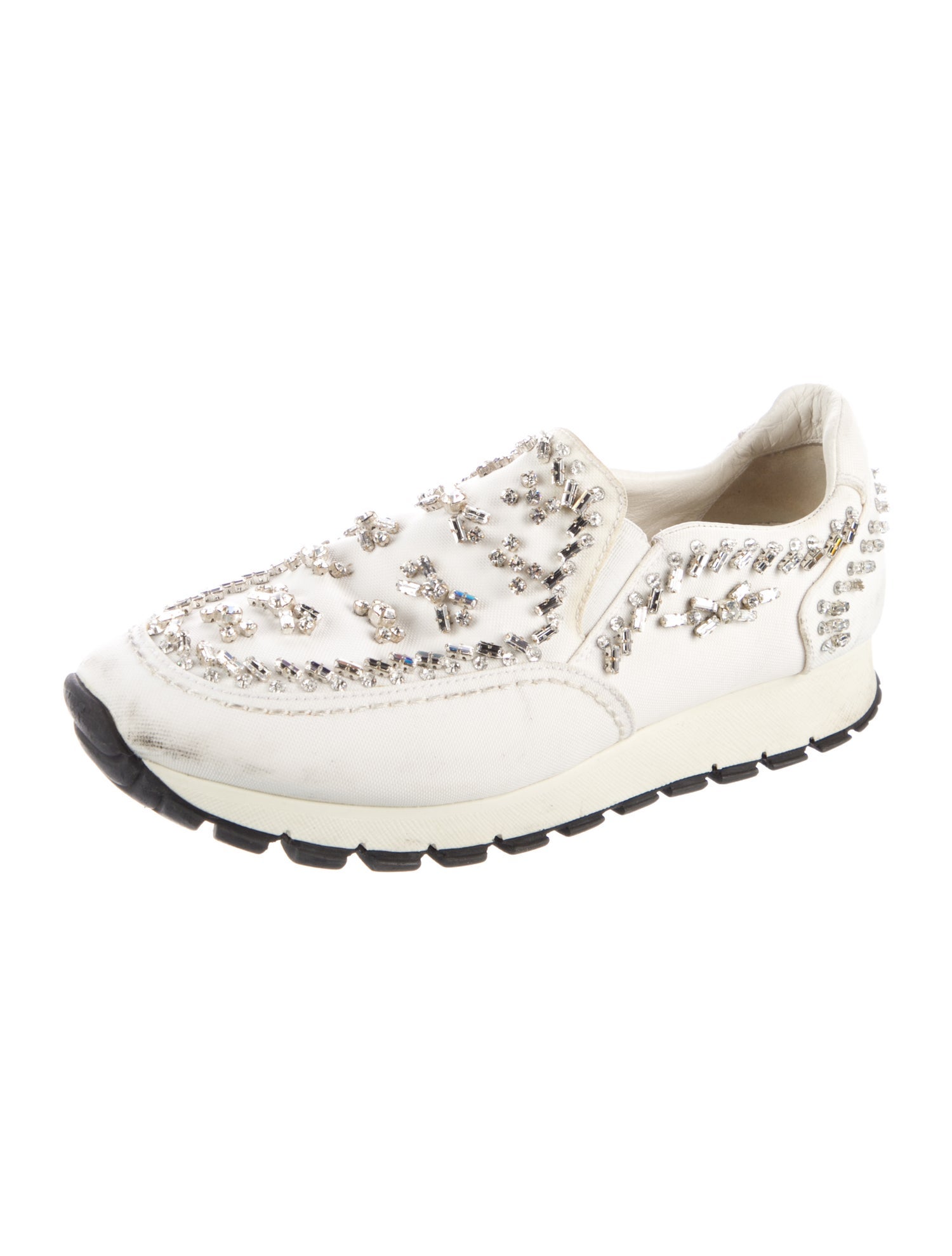 Prada Leather Patterned Sneakers