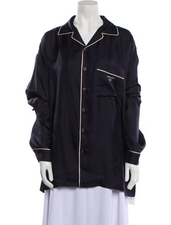 Prada 2022 Enameled Metal Triangle Pajama Top