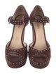 Prada Suede Studded Accents D'Orsay Pumps