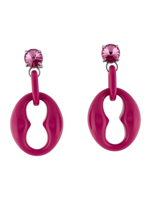 Prada Crystal & Resin Geometric Oversized Drop Earrings