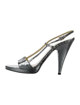 Prada Snakeskin Slingback Sandals