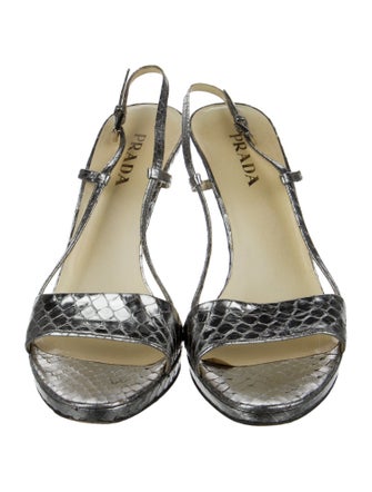 Prada Snakeskin Slingback Sandals
