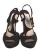 Prada Suede Cutout Accent T-Strap Sandals