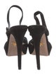Prada Suede Cutout Accent T-Strap Sandals