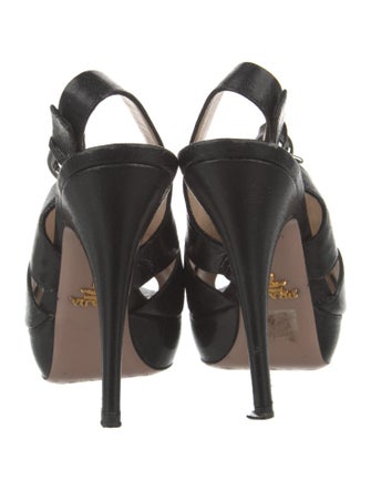 Prada Leather Slingback Sandals