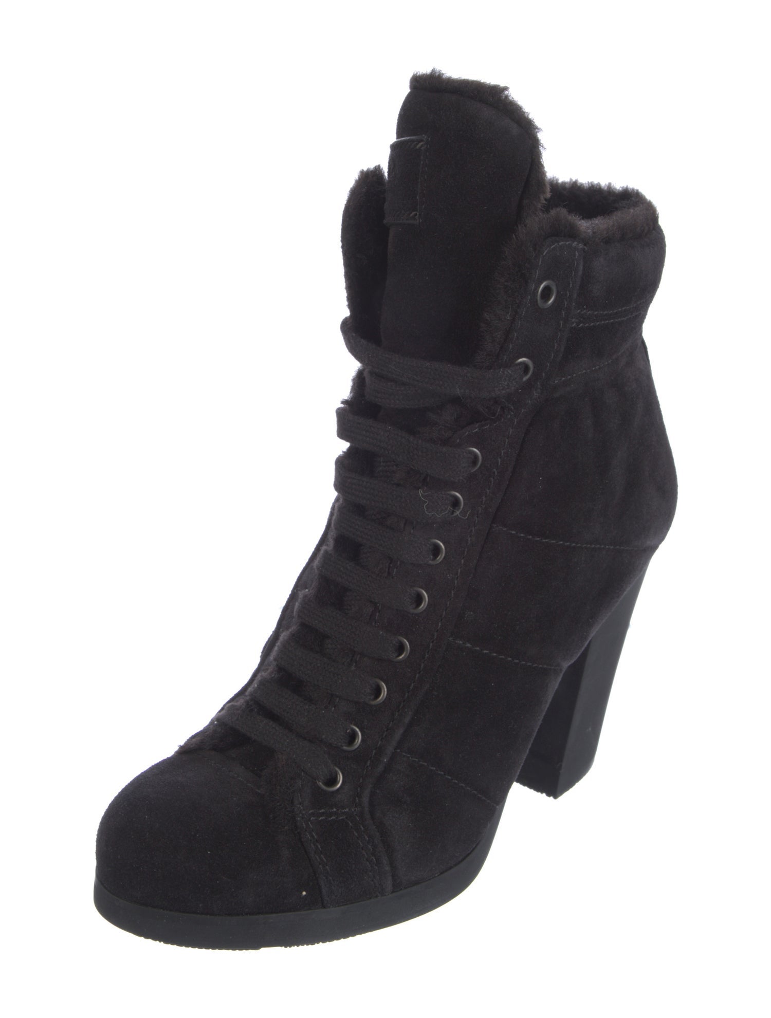 Prada Sport Suede Lace-Up Boots
