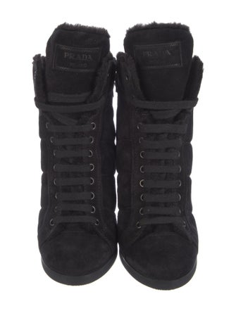Prada Sport Suede Lace-Up Boots