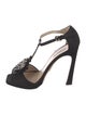 Prada Nylon Crystal Embellishments T-Strap Pumps