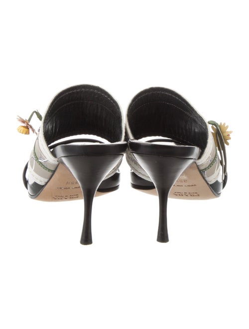 Prada Leather Floral Print Slides