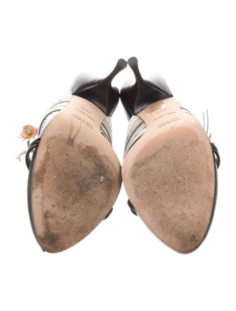 Prada Leather Floral Print Slides