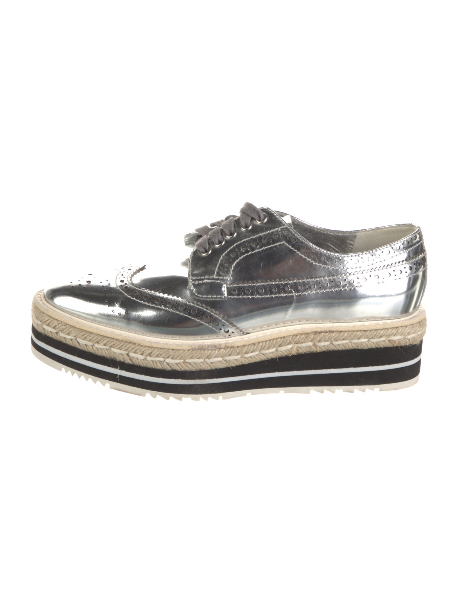 Prada Leather Lasercut Accents Oxfords