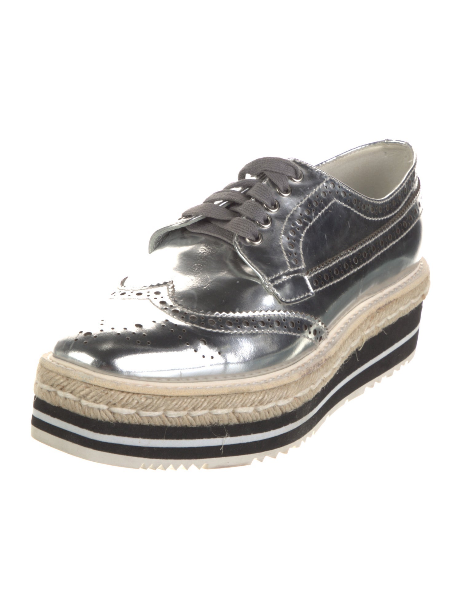 Prada Leather Lasercut Accents Oxfords