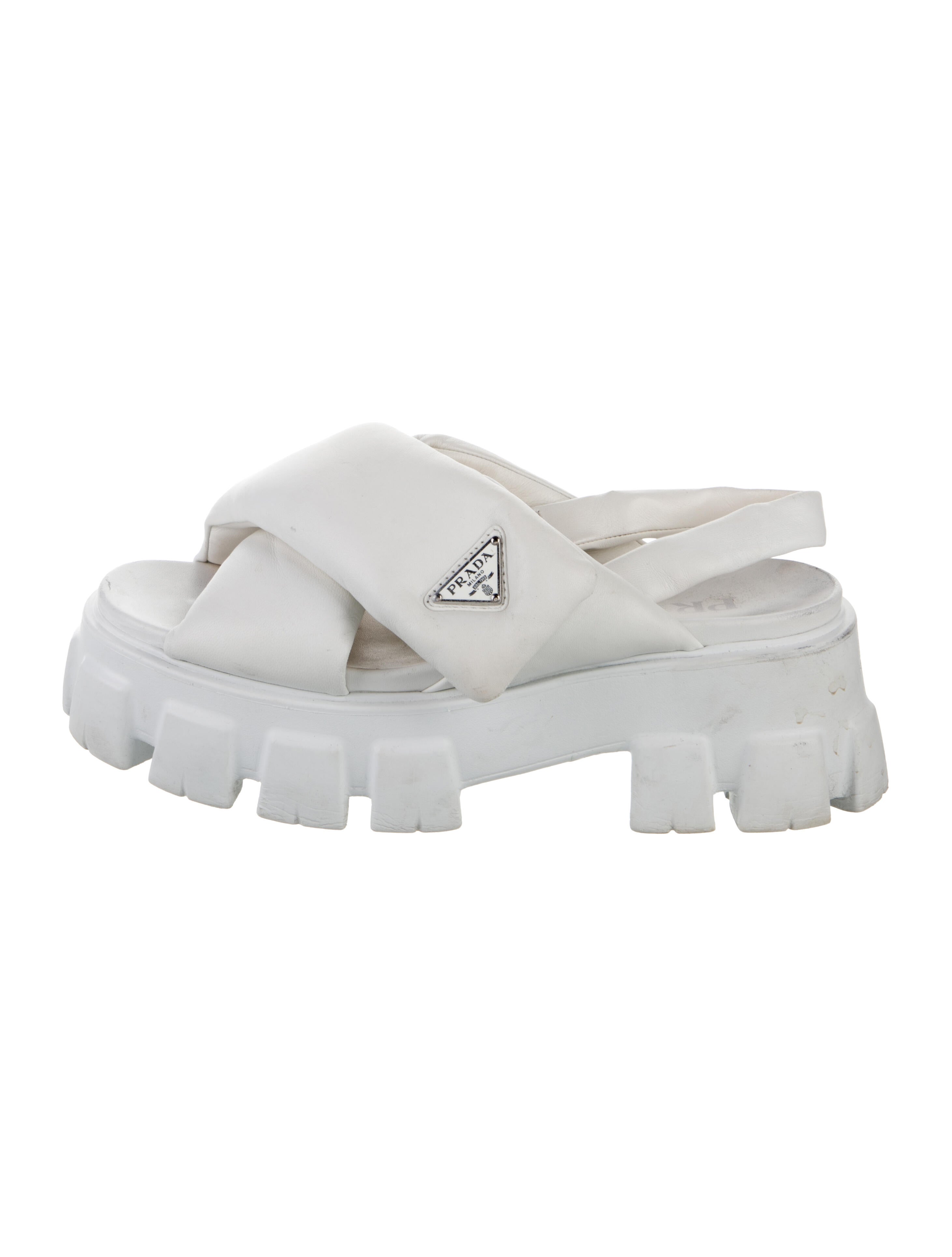 Prada Leather Slingback Sandals