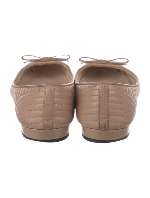 Prada Leather Bow Accents Ballet Flats