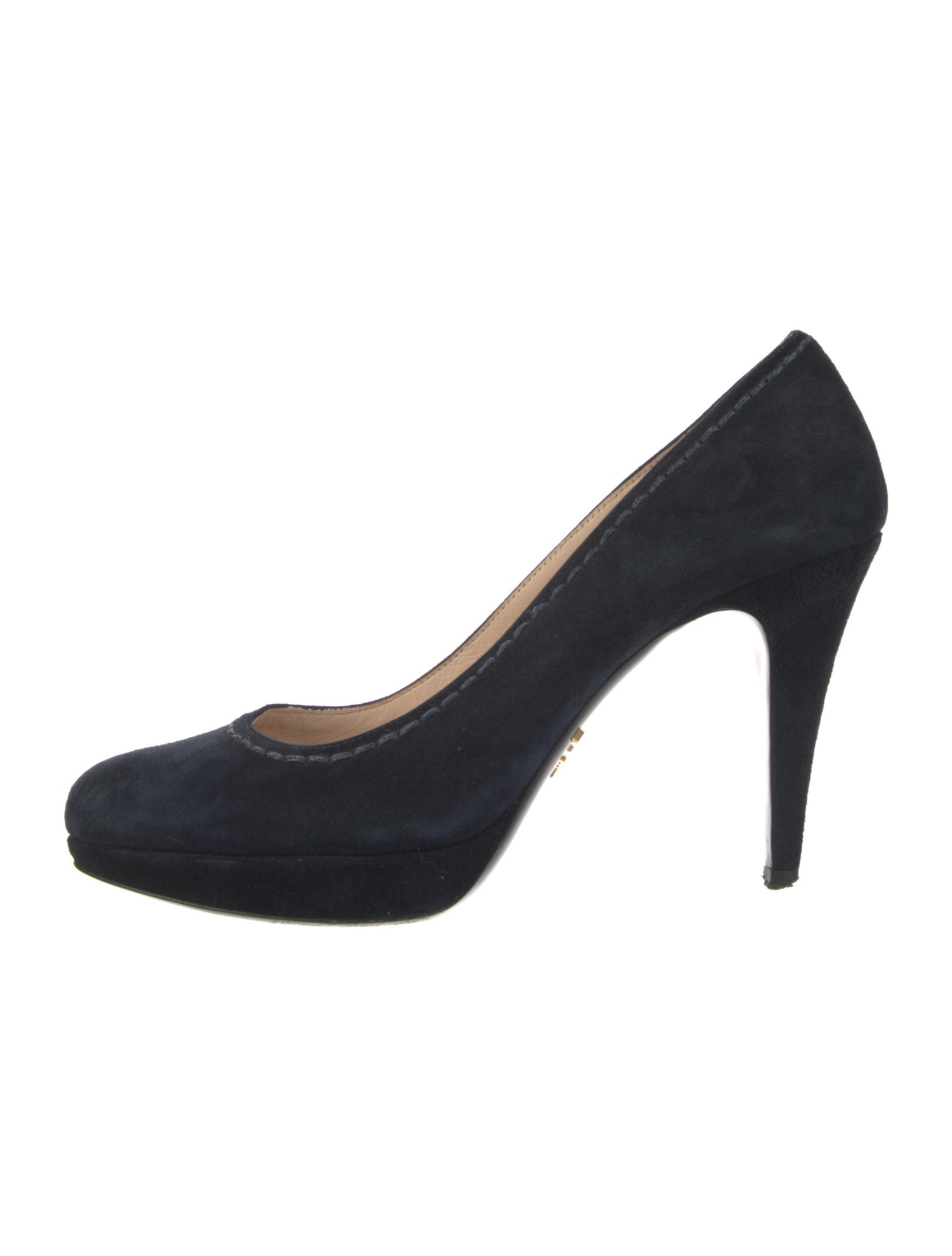 Prada Suede Whipstitch Trim Pumps
