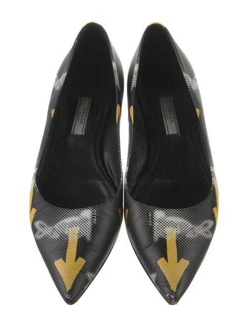 Prada Leather Printed Flats