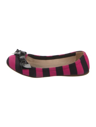 Prada Canvas Plaid Print Ballet Flats