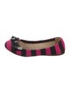 Prada Canvas Plaid Print Ballet Flats